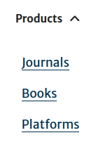 Dropdown navigation with no JavaScript. Both dropdown labels and links are visible