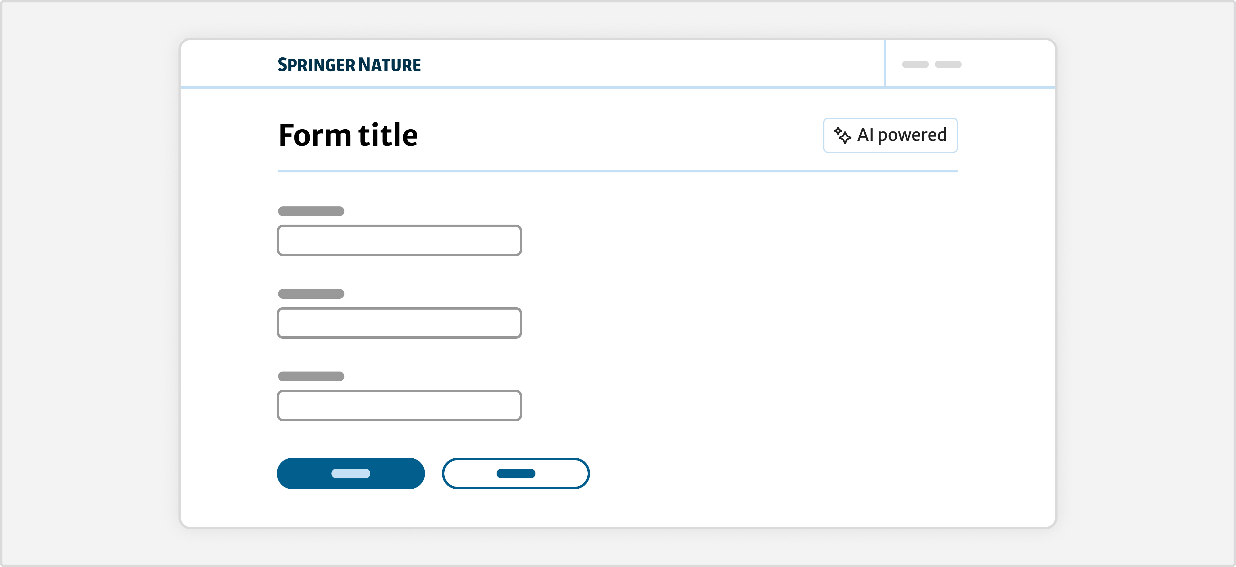 AI powered label placed in the top-right corner of a form title.