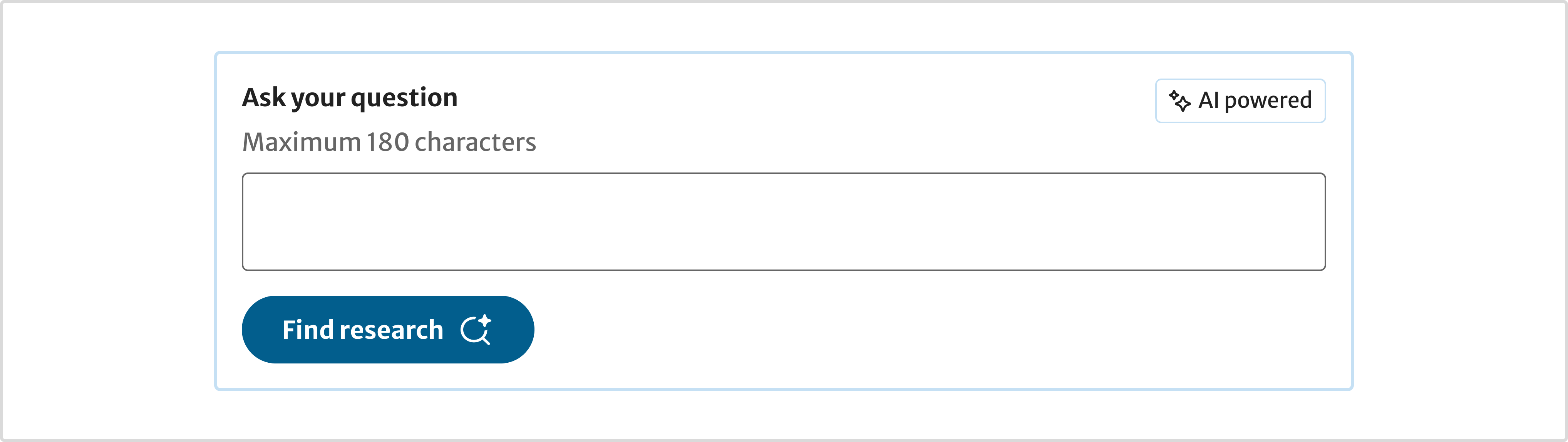 AI powered label placed in the top-right corner of a question input field.