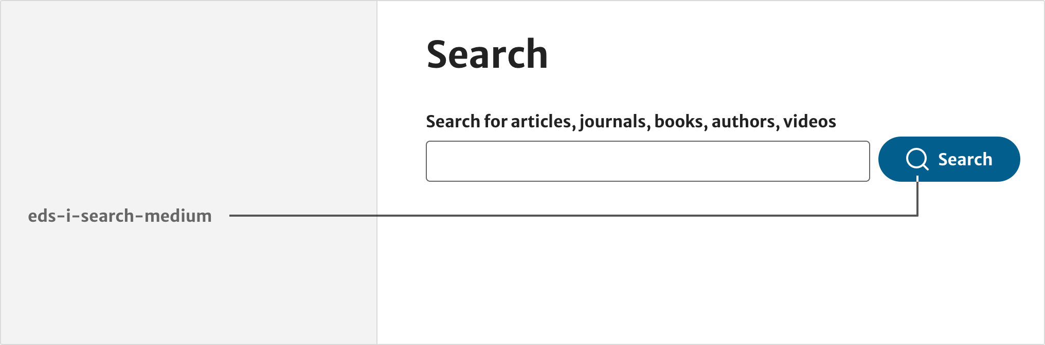 An example of a search field with a submit button which includes a search icon